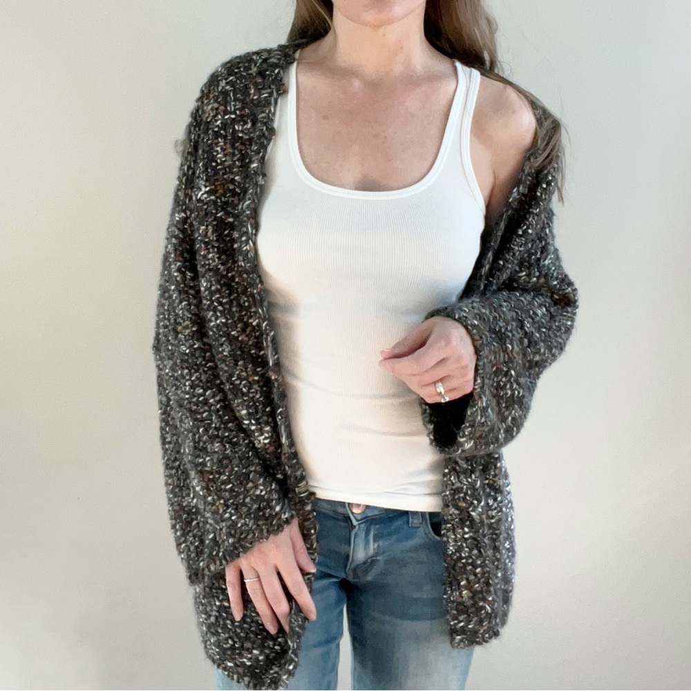 MAURICES Chunky Knit Open Front Multi Color Cardigan size Medium